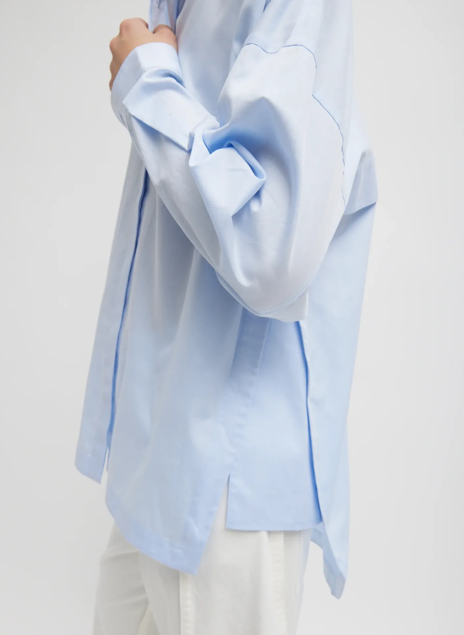 Tops|Fundamentals - WOFs>Tibi Gabe Oversized Shirt Blue