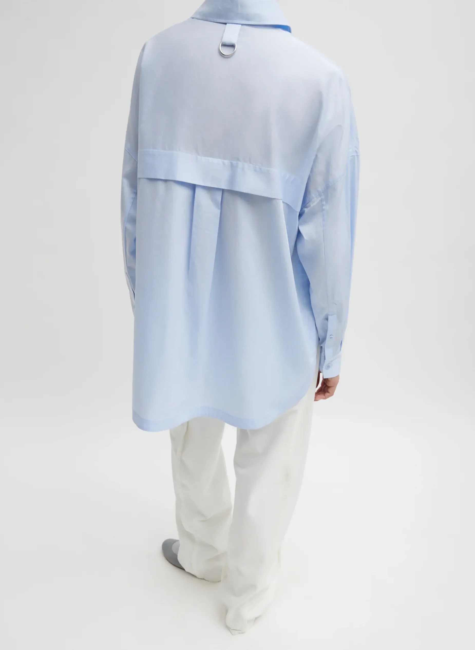 Tops|Fundamentals - WOFs>Tibi Gabe Oversized Shirt Blue