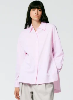 Tops|Fundamentals - WOFs>Tibi Gabe Oversized Shirt Pink