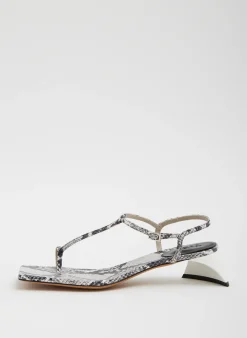 Heels|Sandals>Tibi Georgia Embossed Snake Sandal Grey Embossed Snake