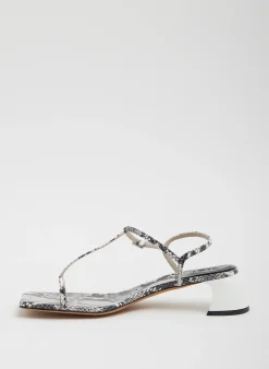 Heels|Sandals>Tibi Georgia Embossed Snake Sandal Grey Embossed Snake