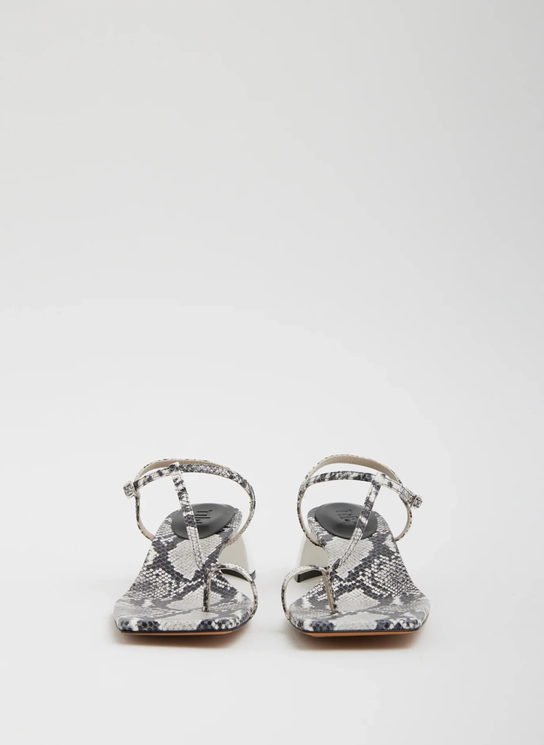Heels|Sandals>Tibi Georgia Embossed Snake Sandal Grey Embossed Snake