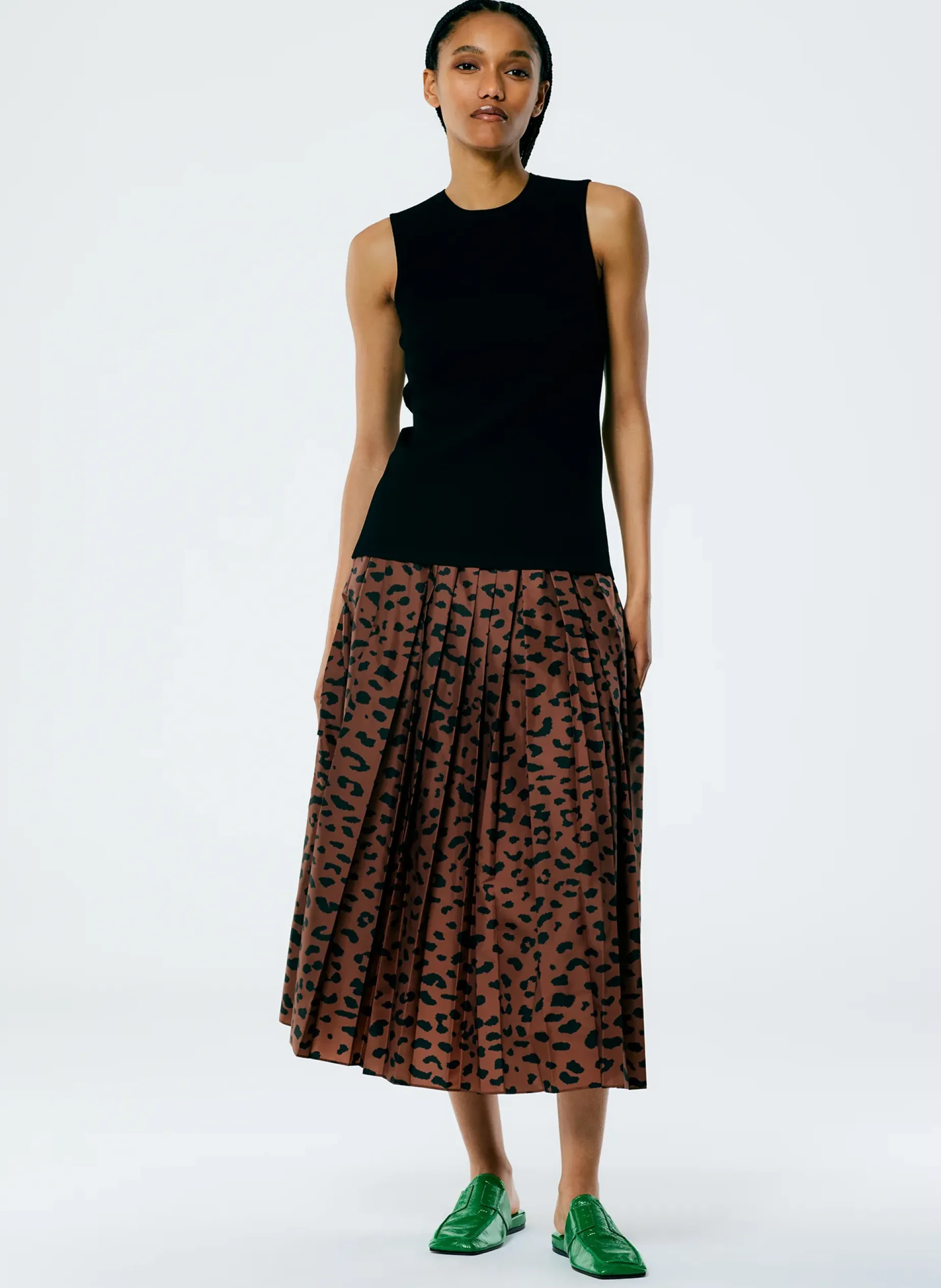Tops>Tibi Giselle Stretch Sweater Circle Openback Tank Black