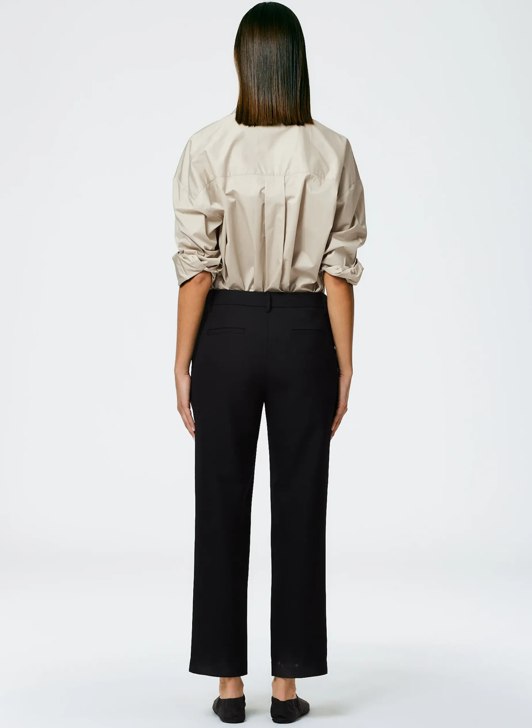 Suits|Pants & Shorts>Tibi Grain De Poudre Lennon Ankle Pant Black