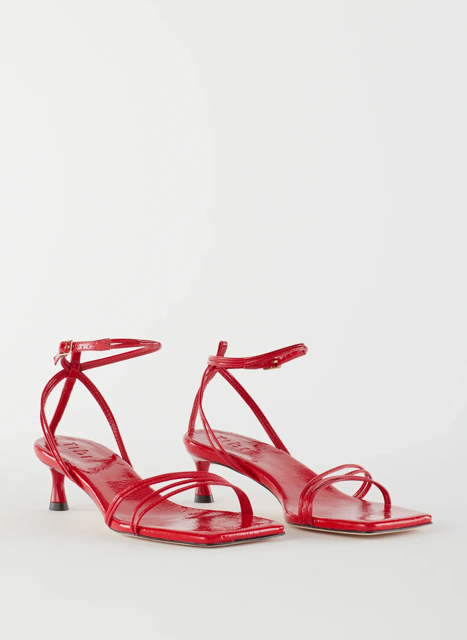 Heels|Sandals>Tibi Harper Naplack Sandal Cherry Red