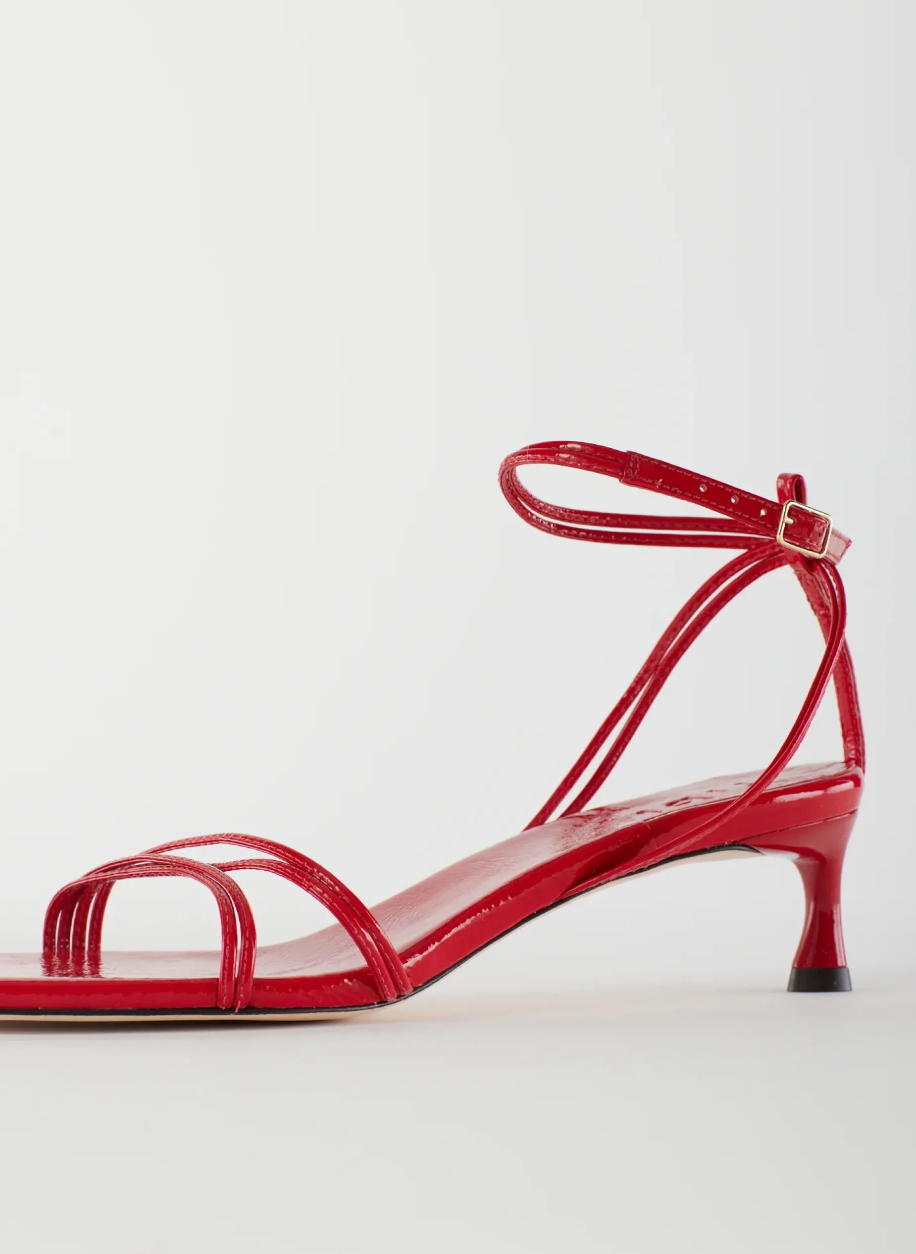 Heels|Sandals>Tibi Harper Naplack Sandal Cherry Red