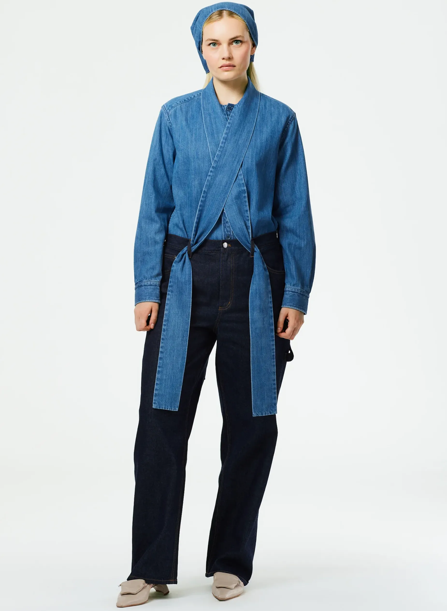 Denim|Pants & Shorts>Tibi Indigo Denim Slouchy Carpenter Jean Dark Denim