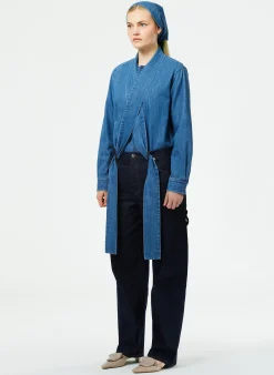Denim|Pants & Shorts>Tibi Indigo Denim Slouchy Carpenter Jean Dark Denim