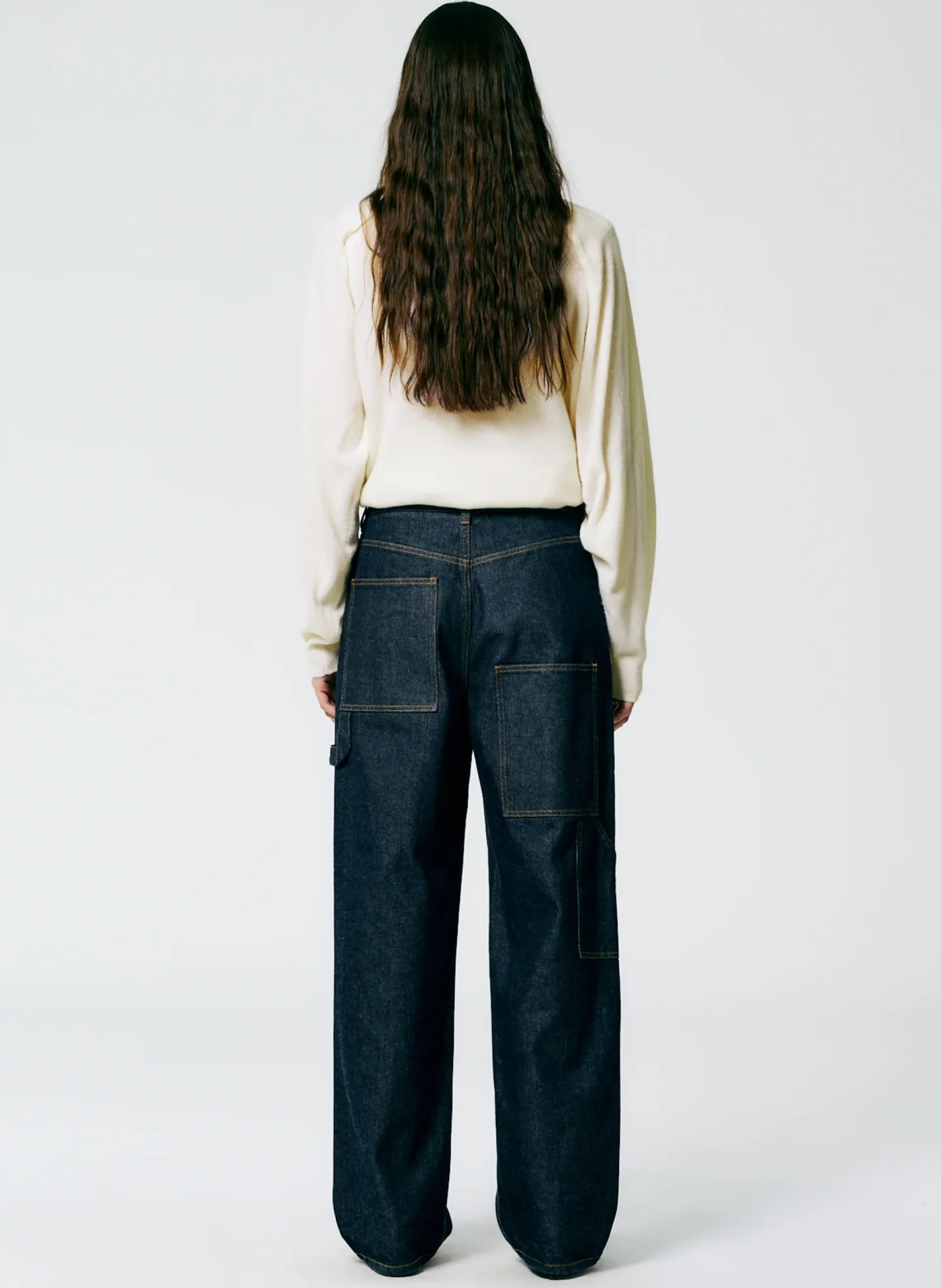 Denim|Pants & Shorts>Tibi Indigo Denim Slouchy Carpenter Jean Dark Denim