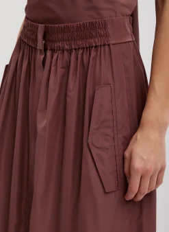 Skirts>Tibi Italian Sporty Nylon Full Skirt Cinnamon