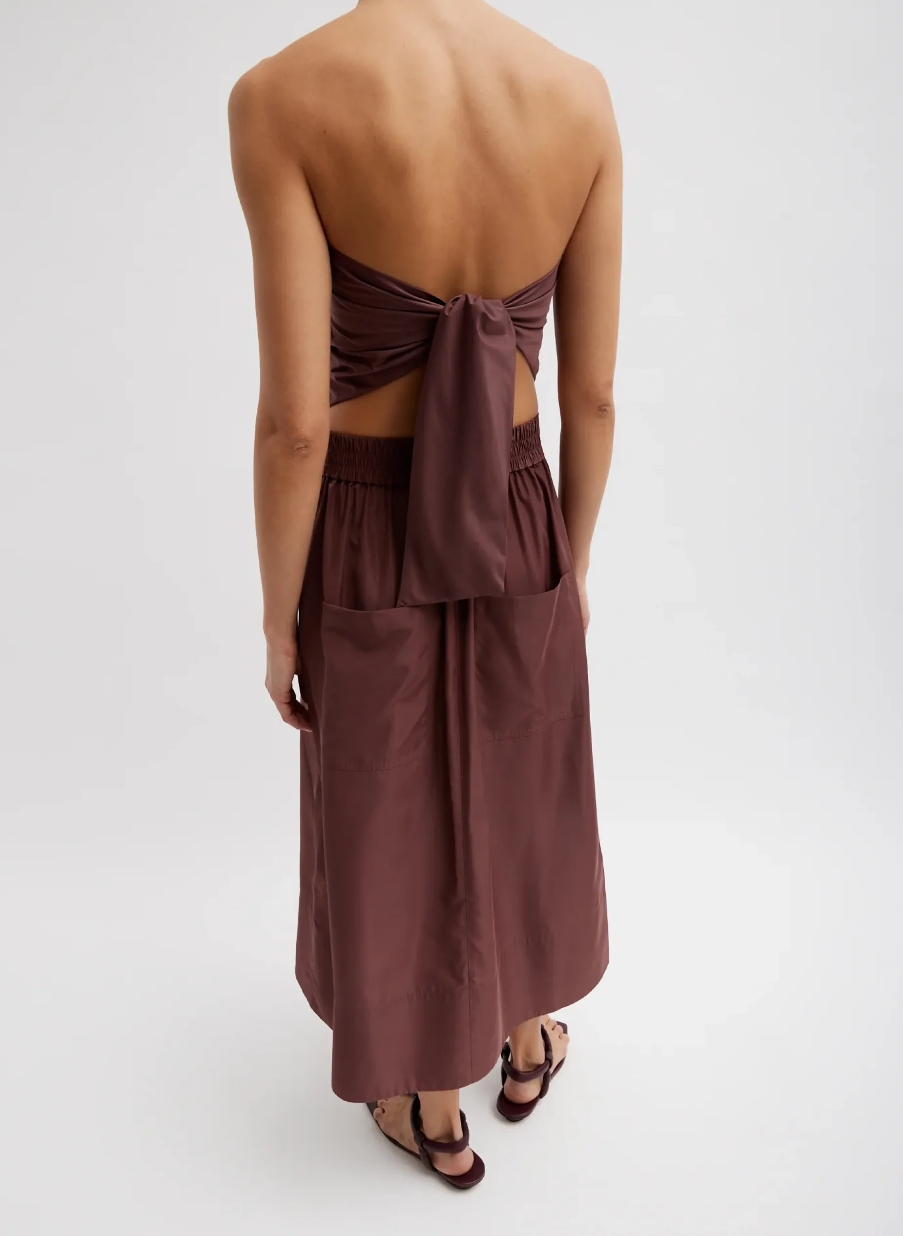Skirts>Tibi Italian Sporty Nylon Full Skirt Cinnamon