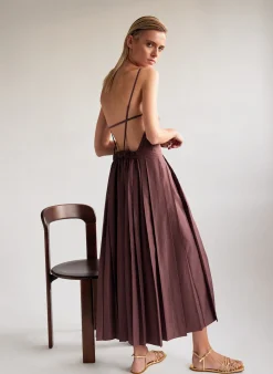 Dresses>Tibi Italian Sporty Nylon Overall Dress Cinnamon