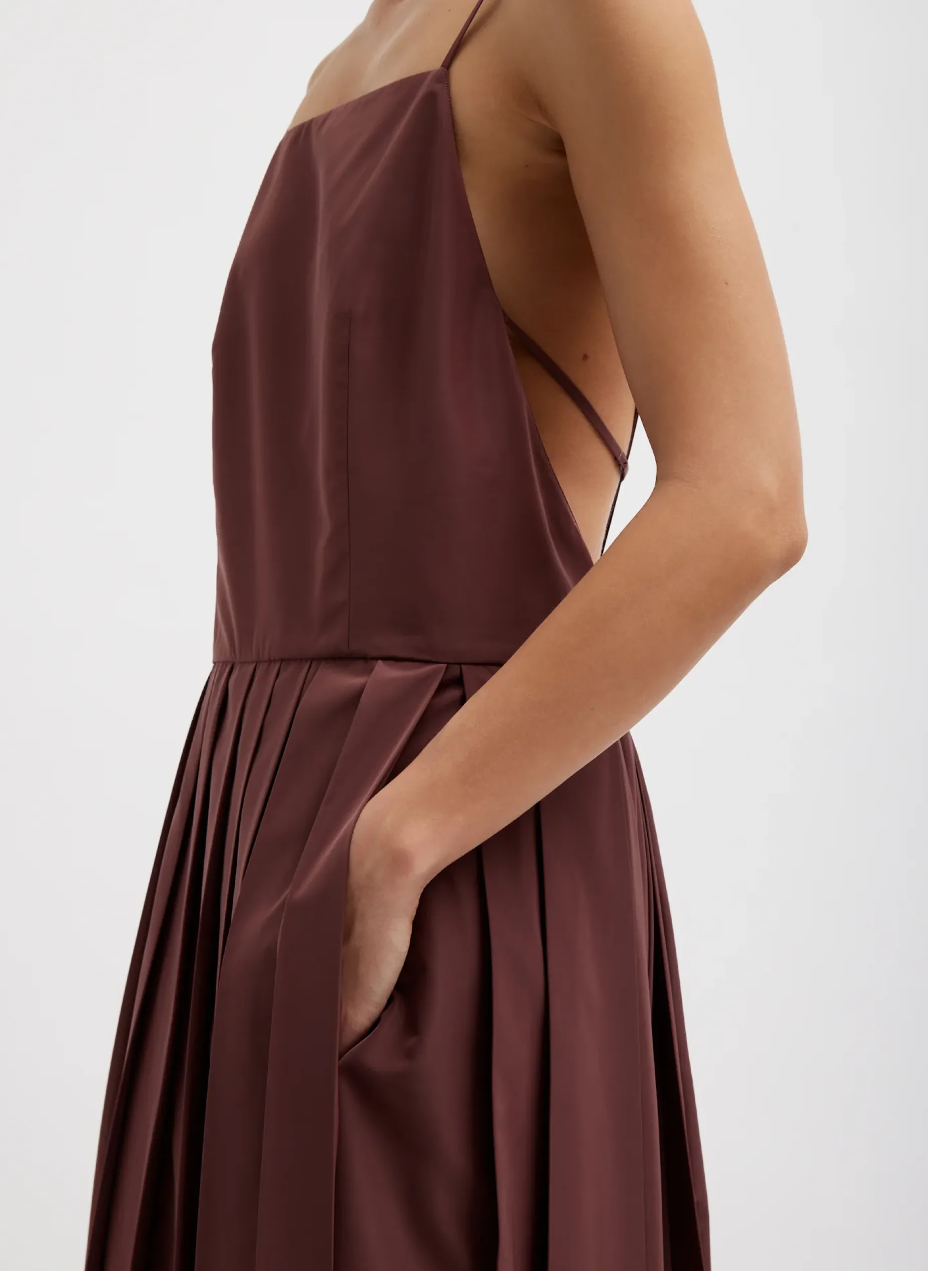 Dresses>Tibi Italian Sporty Nylon Overall Dress Cinnamon