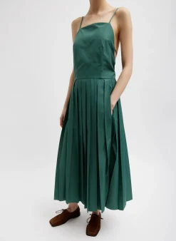 Dresses>Tibi Italian Sporty Nylon Overall Dress Dark Hunter Green