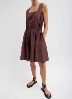 Dresses>Tibi Italian Sporty Nylon Short Tank Dress Cinnamon