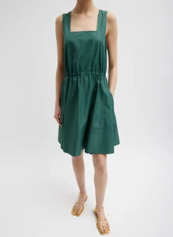 Dresses>Tibi Italian Sporty Nylon Short Tank Dress Dark Hunter Green