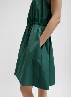 Dresses>Tibi Italian Sporty Nylon Short Tank Dress Dark Hunter Green