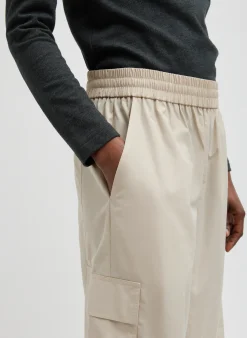 Pants & Shorts>Tibi Italian Sporty Nylon Wide Leg Pull On Pant Ash
