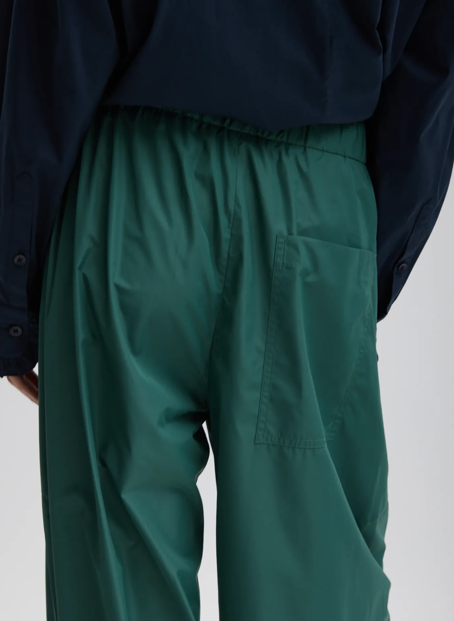 Pants & Shorts>Tibi Italian Sporty Nylon Winslow Pant Dark Hunter Green