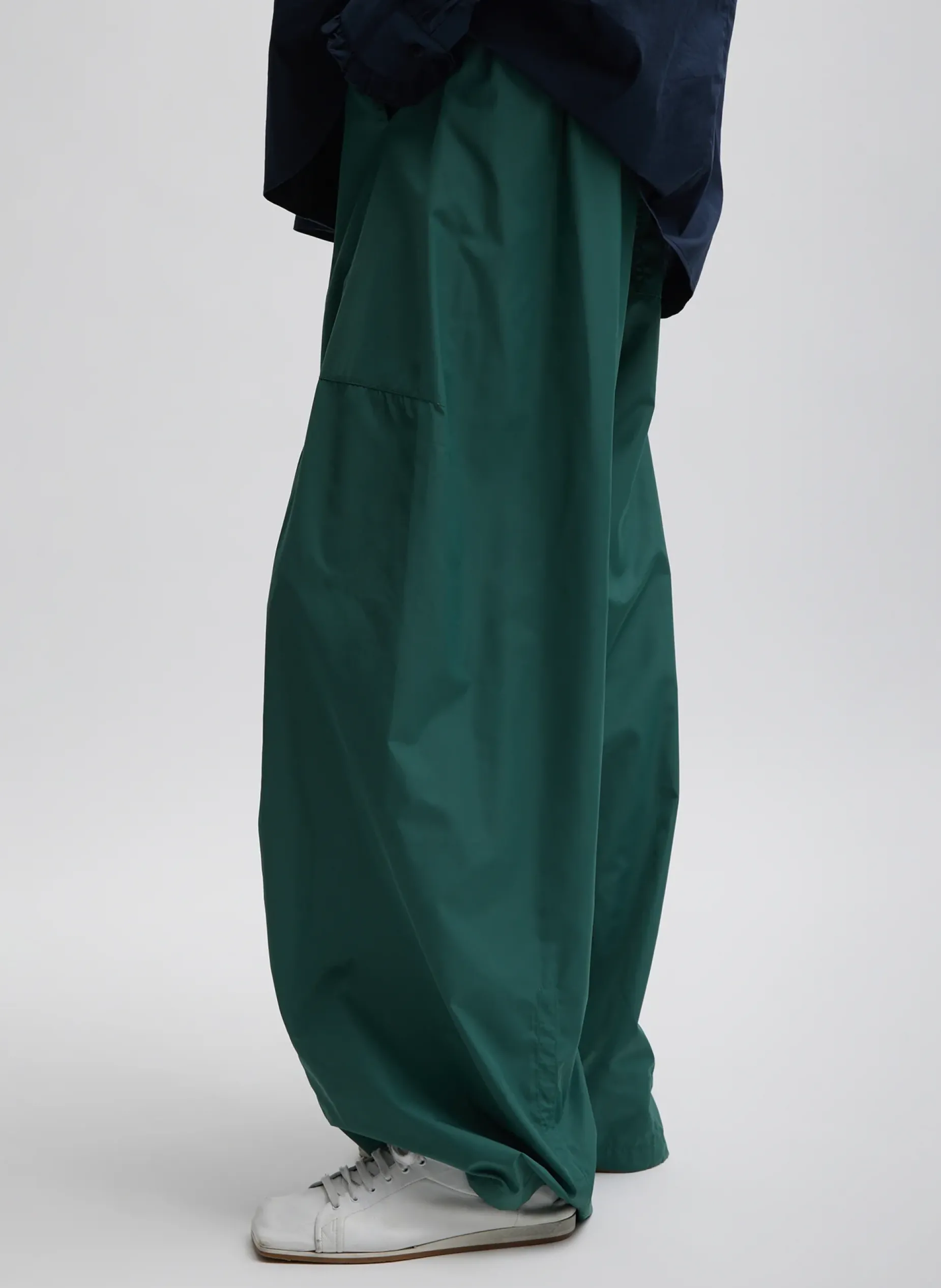 Pants & Shorts>Tibi Italian Sporty Nylon Winslow Pant Dark Hunter Green