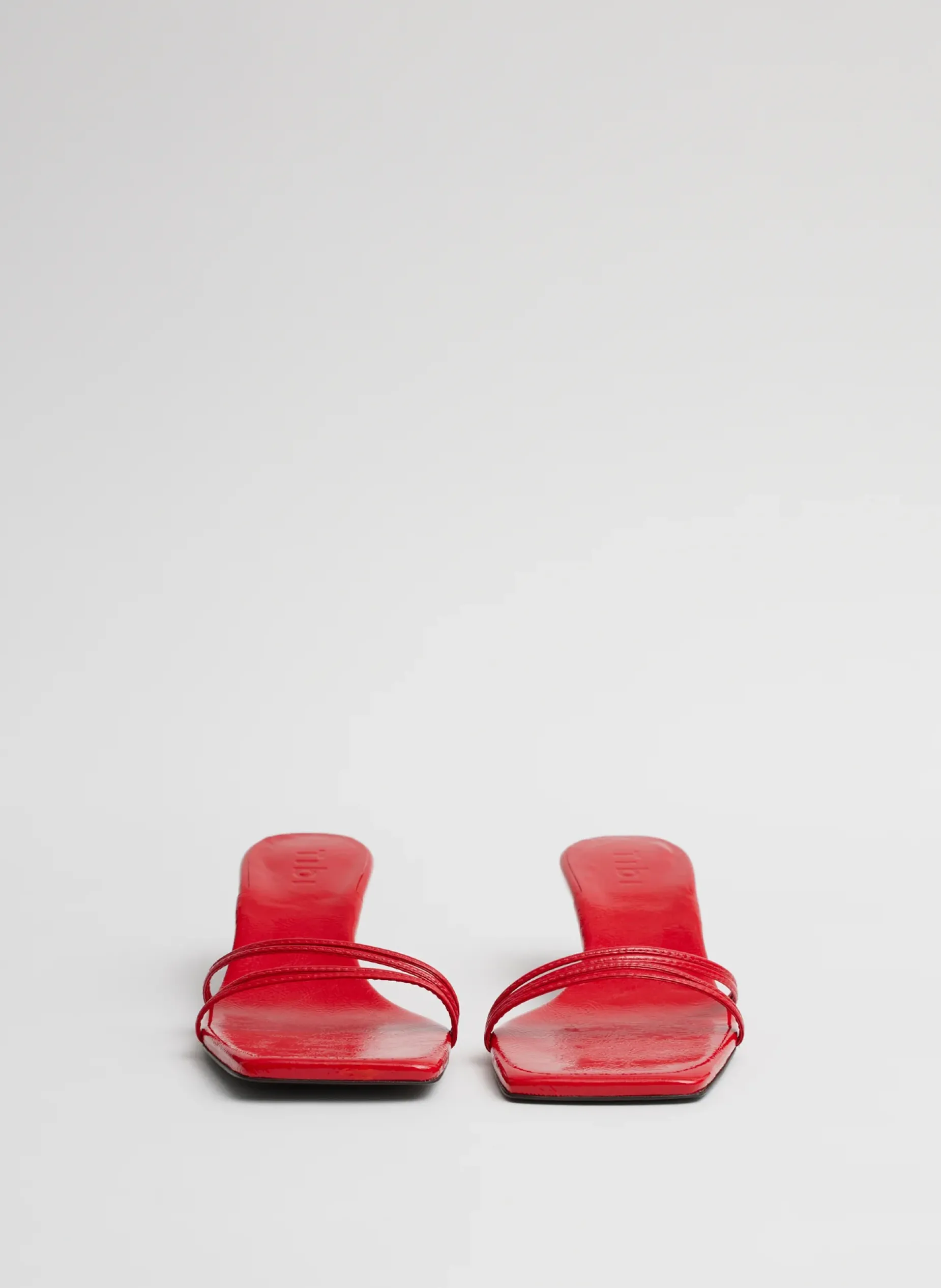 Heels|Sandals>Tibi Jim Naplack Sandal Cherry Red