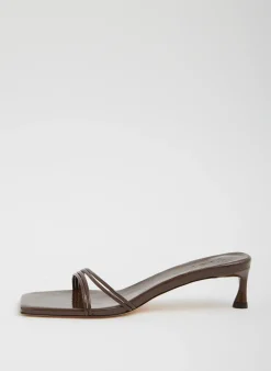 Heels|Sandals>Tibi Jim Naplack Sandal Brown