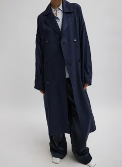 Jackets & Outerwear|Fundamentals - WOFs>Tibi Lancaster Trench Navy