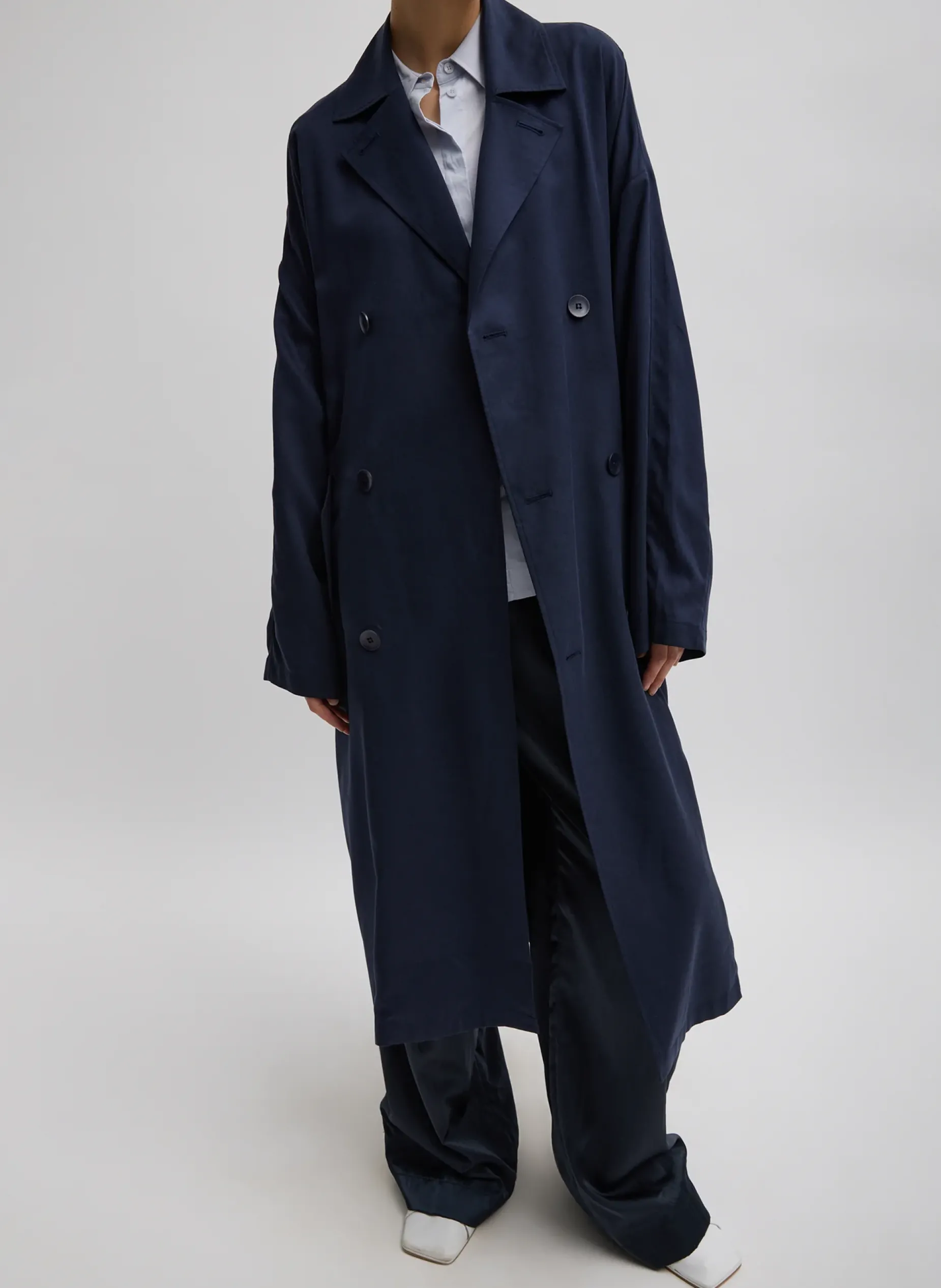 Jackets & Outerwear|Fundamentals - WOFs>Tibi Lancaster Trench Navy