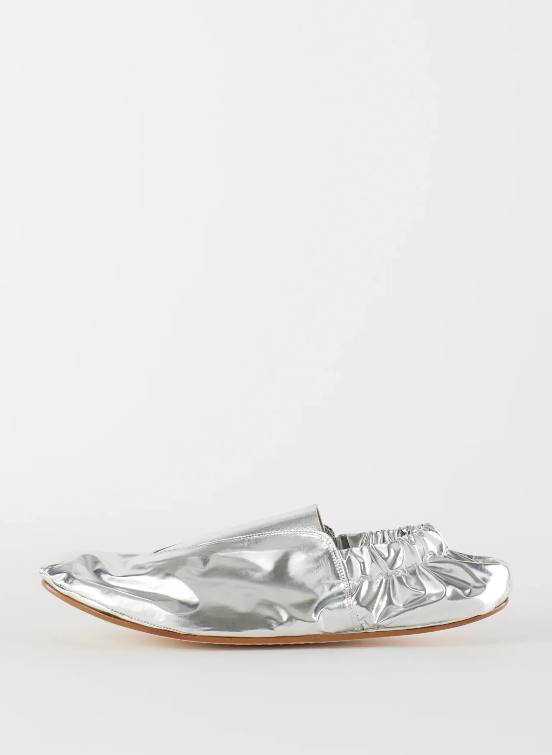 Flats>Tibi Metallic Mikhail Flat Silver