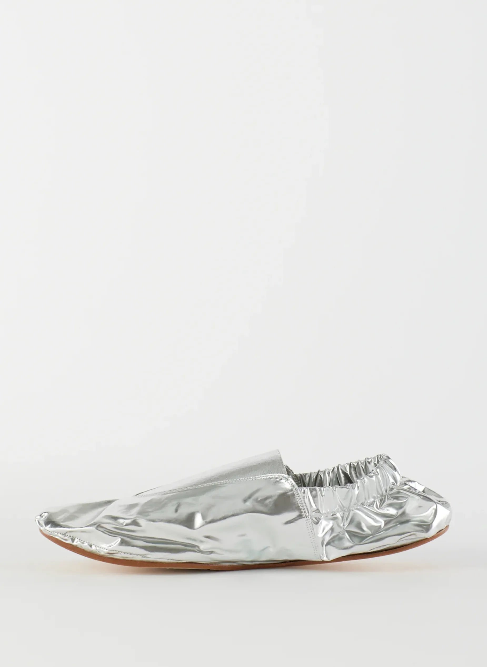 Flats>Tibi Metallic Mikhail Flat Silver