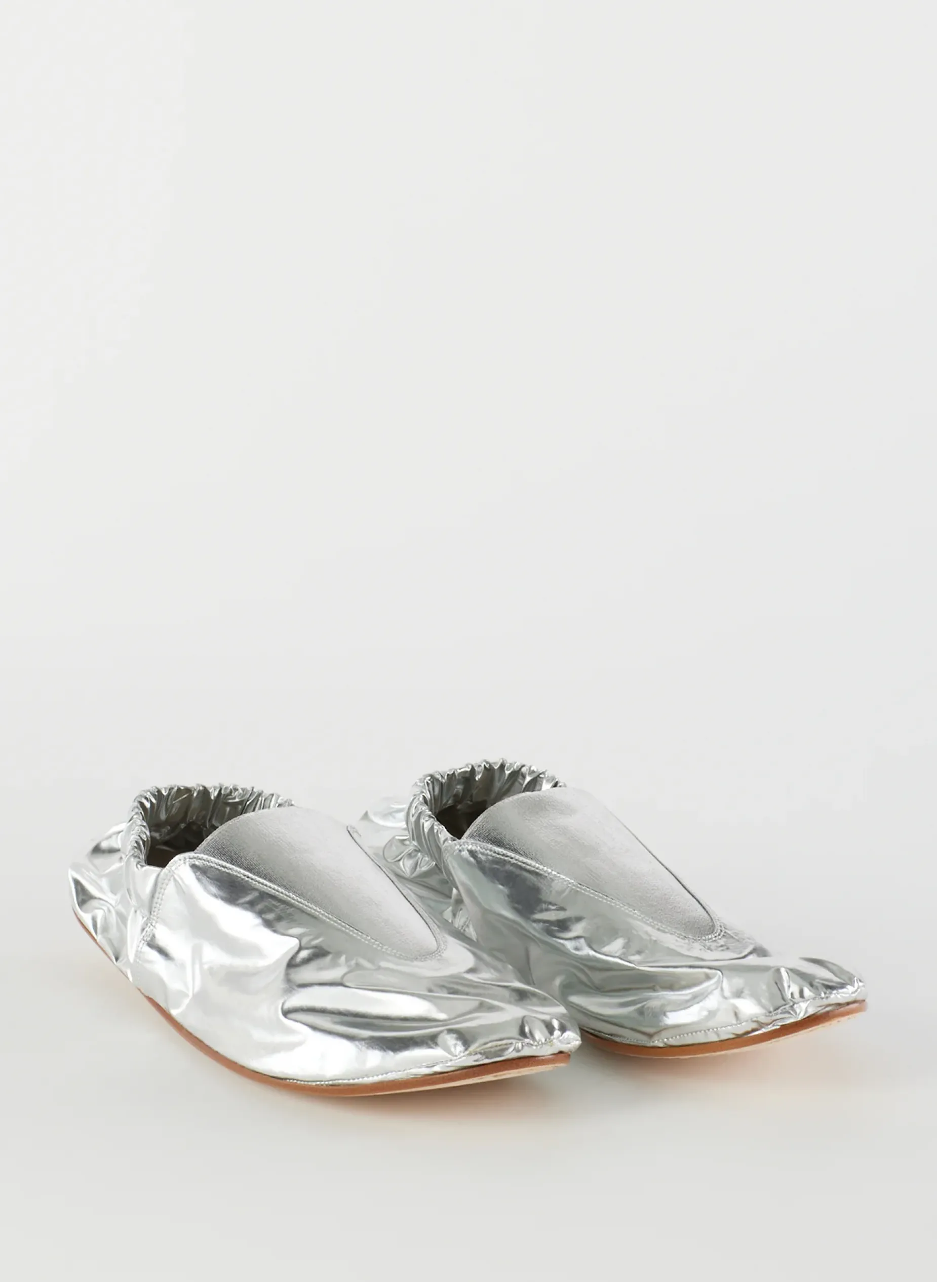 Flats>Tibi Metallic Mikhail Flat Silver