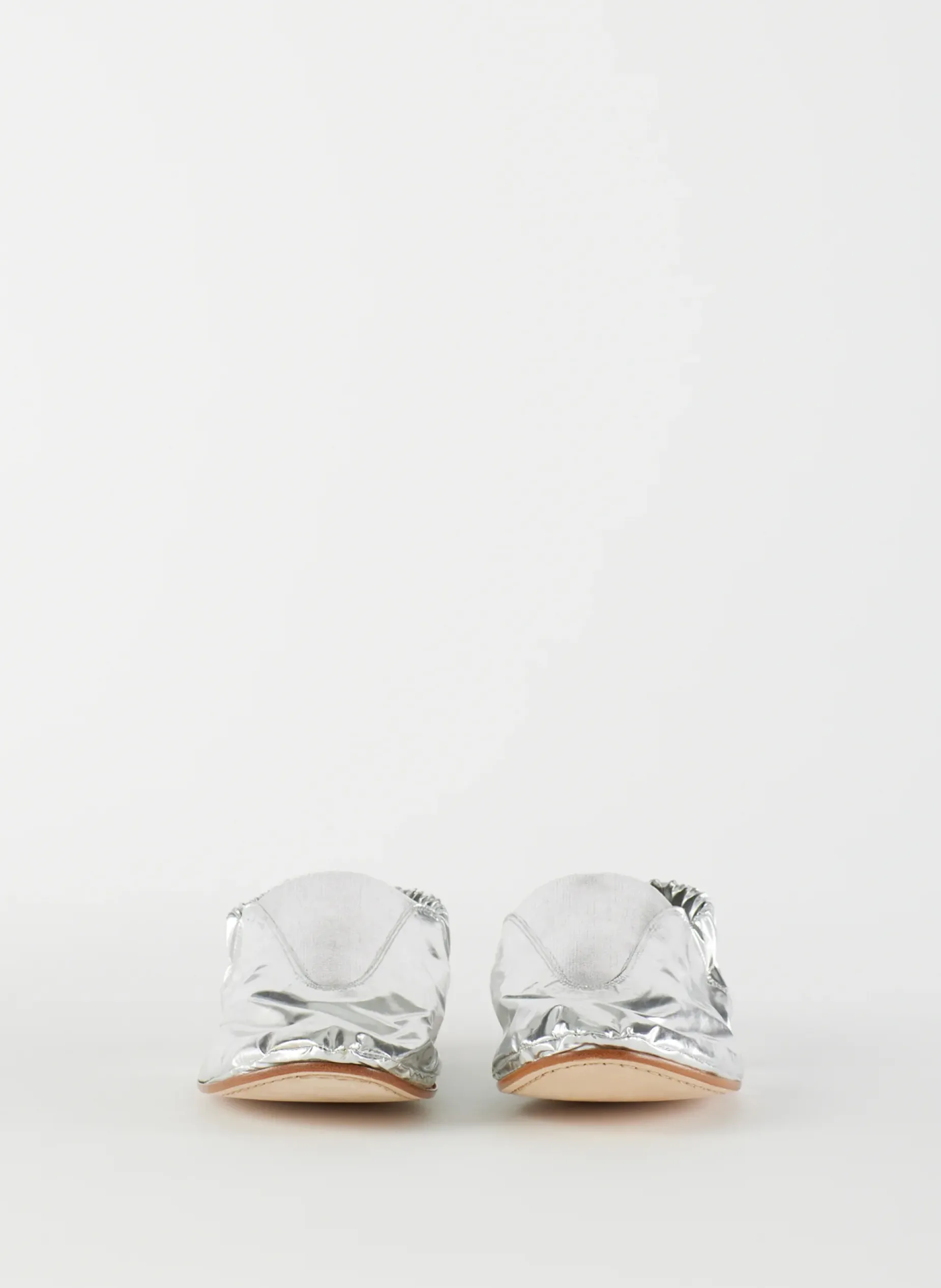 Flats>Tibi Metallic Mikhail Flat Silver