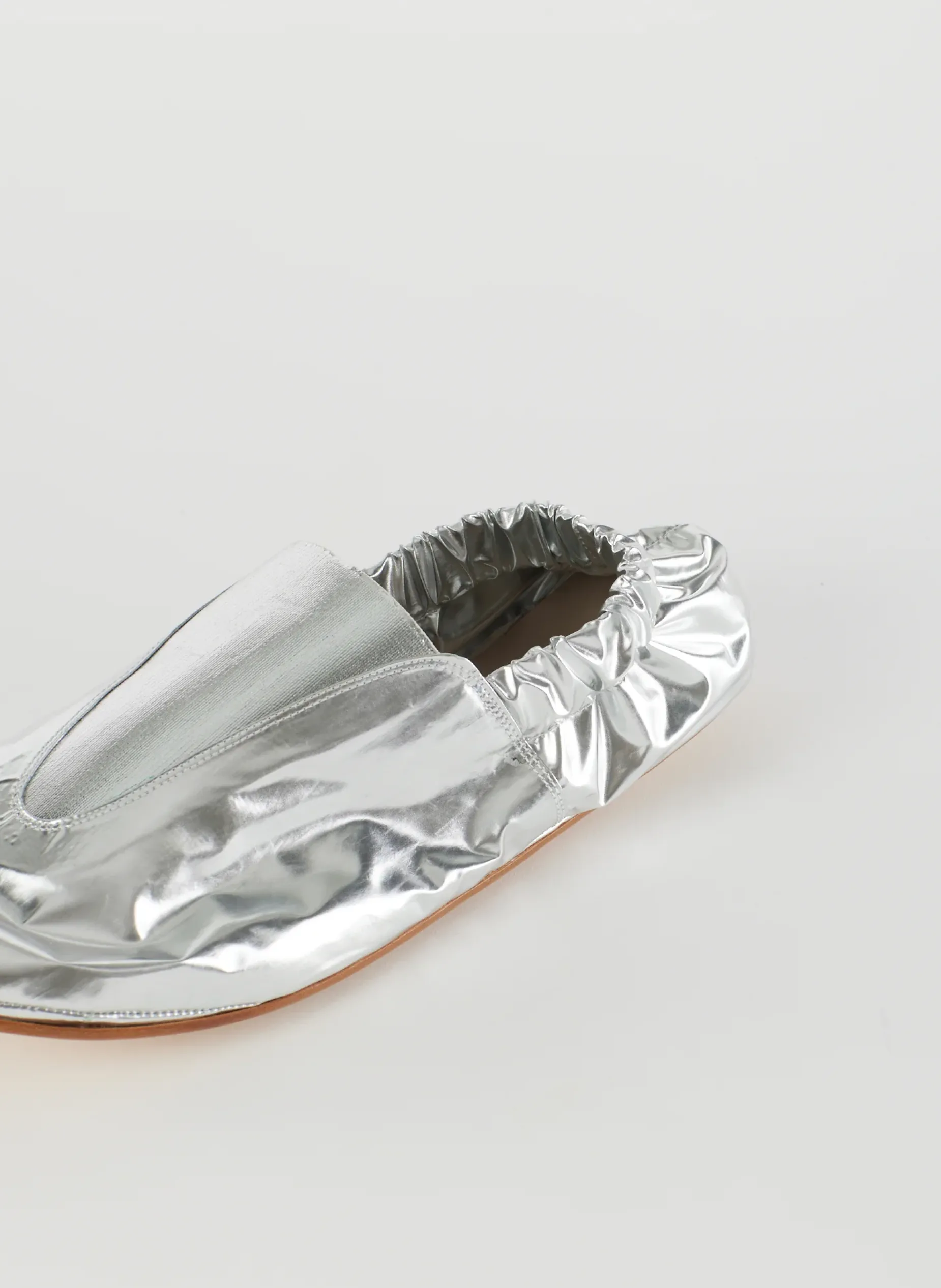 Flats>Tibi Metallic Mikhail Flat Silver