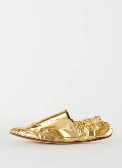 Flats>Tibi Metallic Mikhail Flat Gold