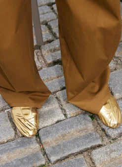 Flats>Tibi Metallic Mikhail Flat Gold