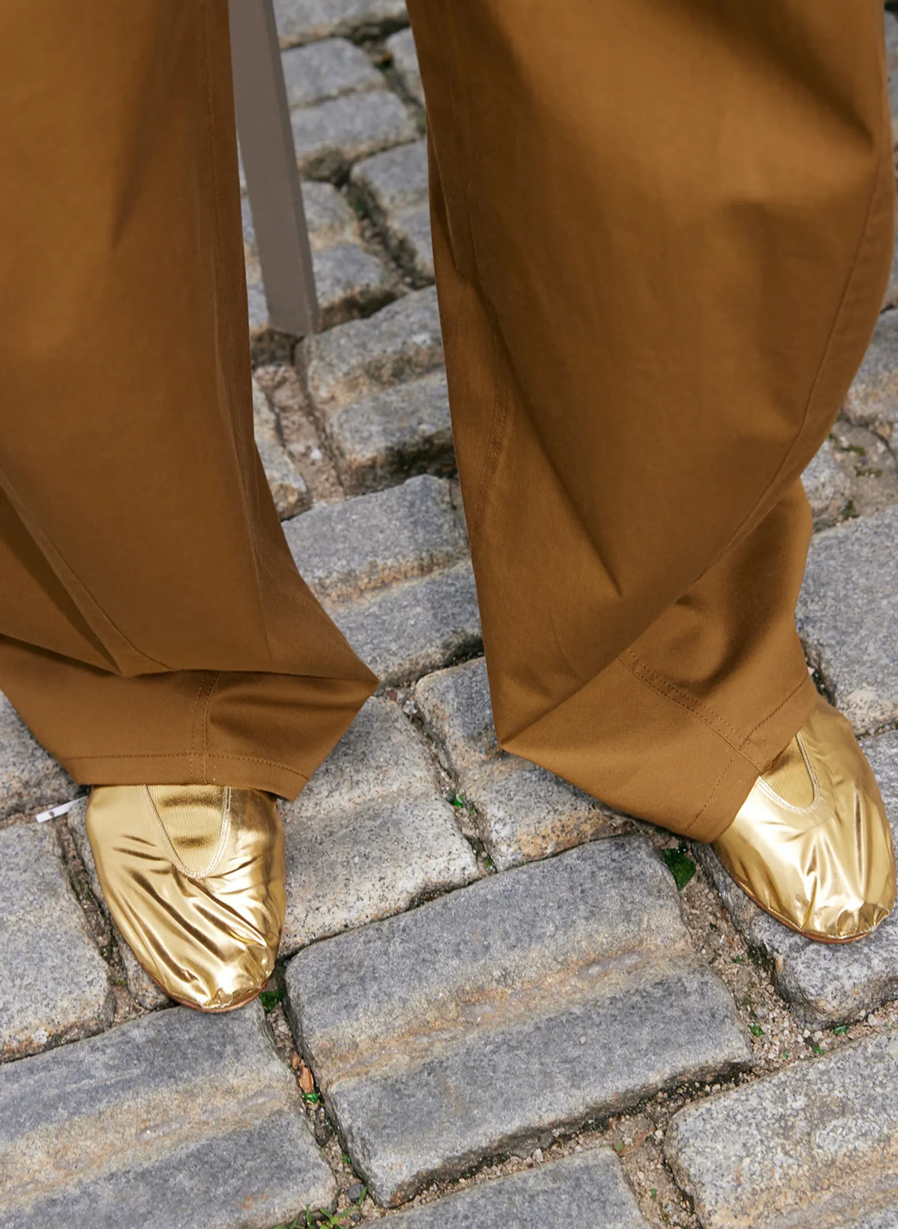 Flats>Tibi Metallic Mikhail Flat Gold