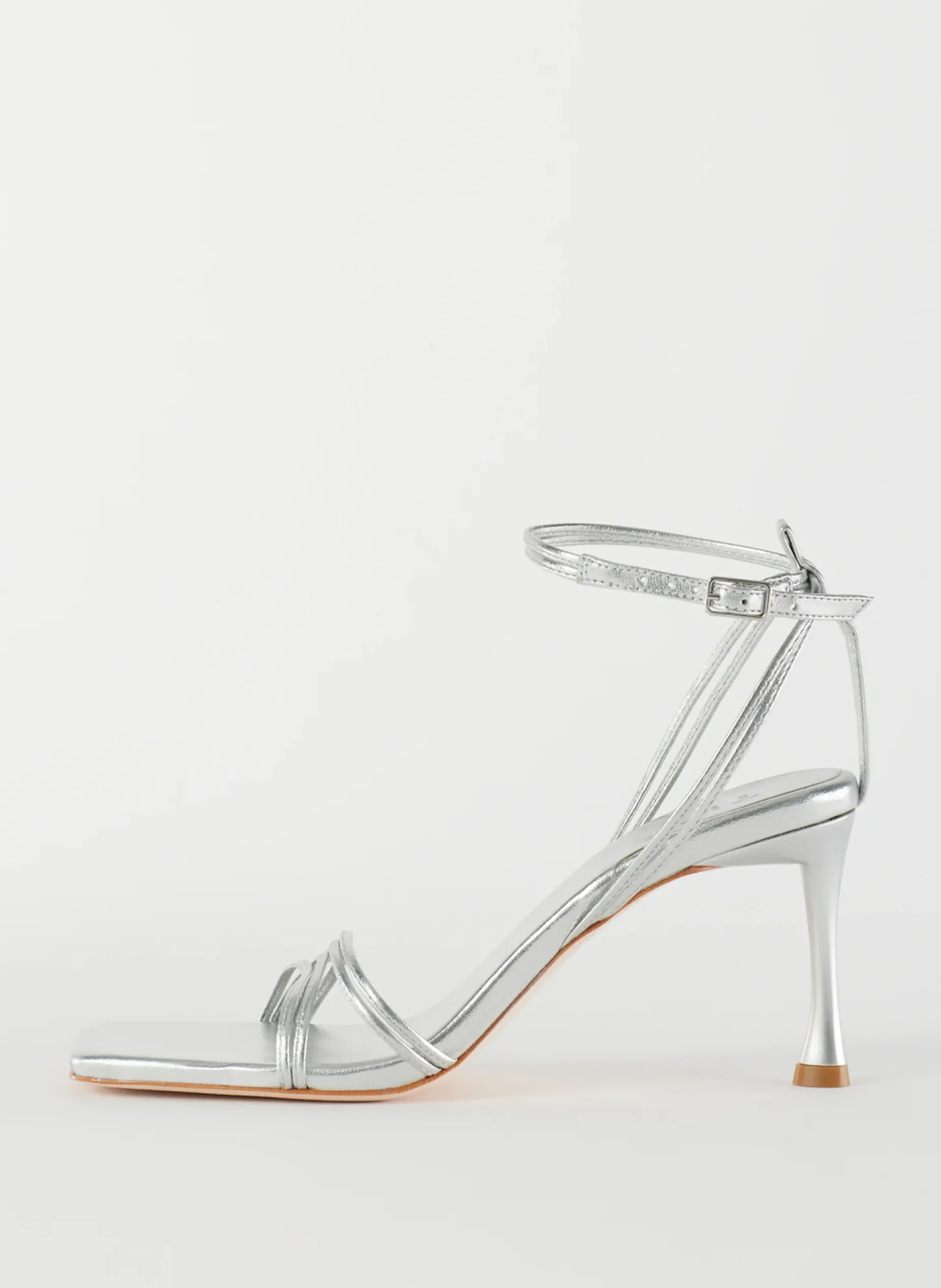 Heels|Sandals>Tibi Metallic Nappa Guy Sandal Silver