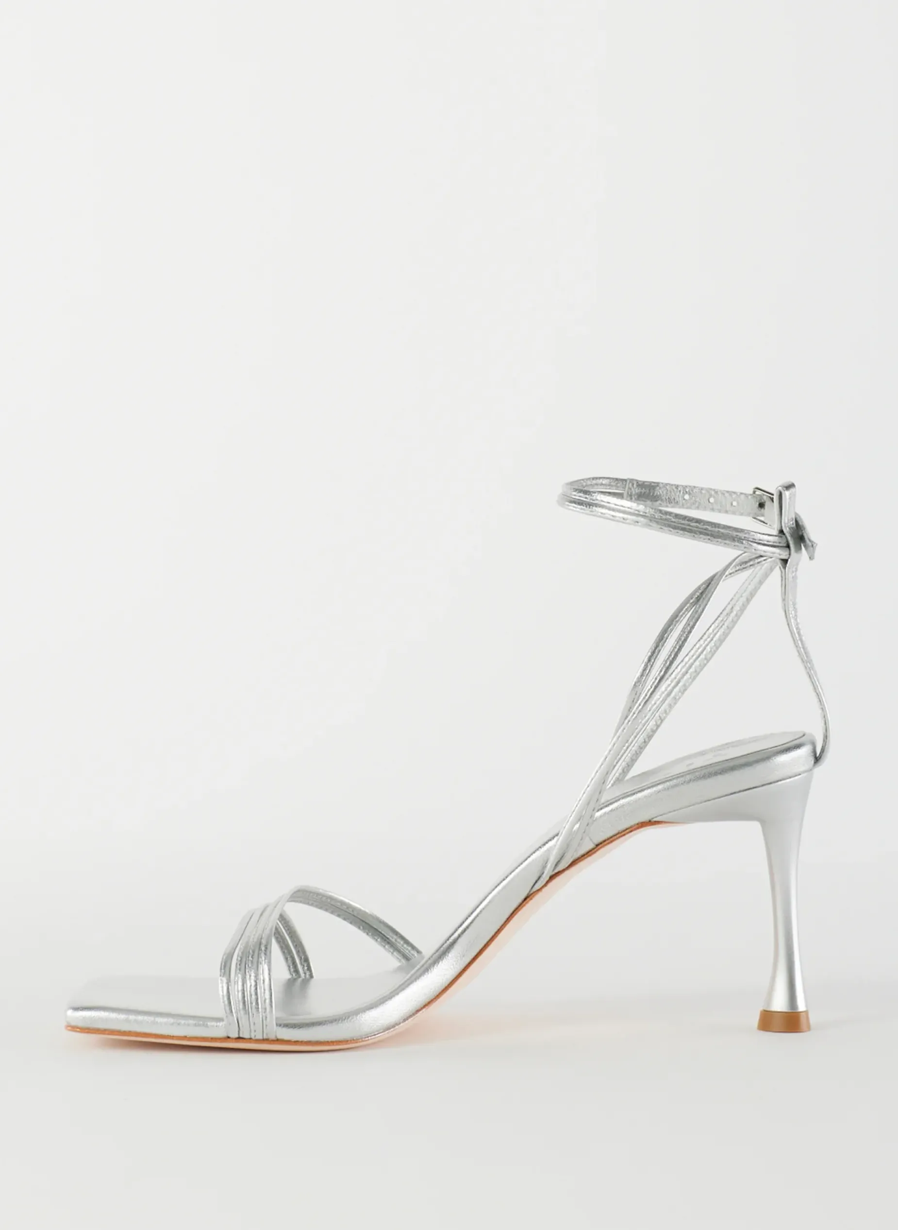 Heels|Sandals>Tibi Metallic Nappa Guy Sandal Silver