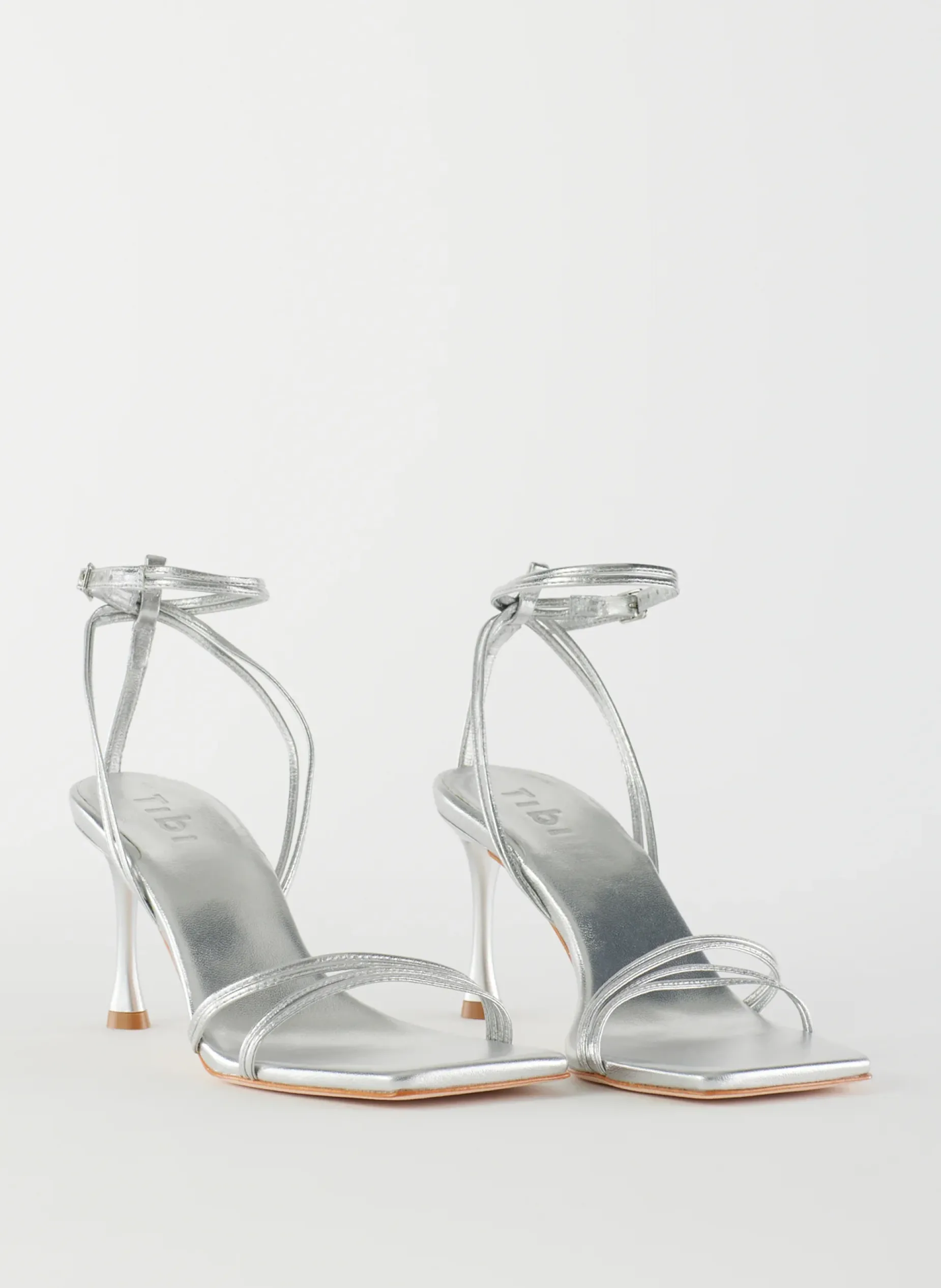 Heels|Sandals>Tibi Metallic Nappa Guy Sandal Silver