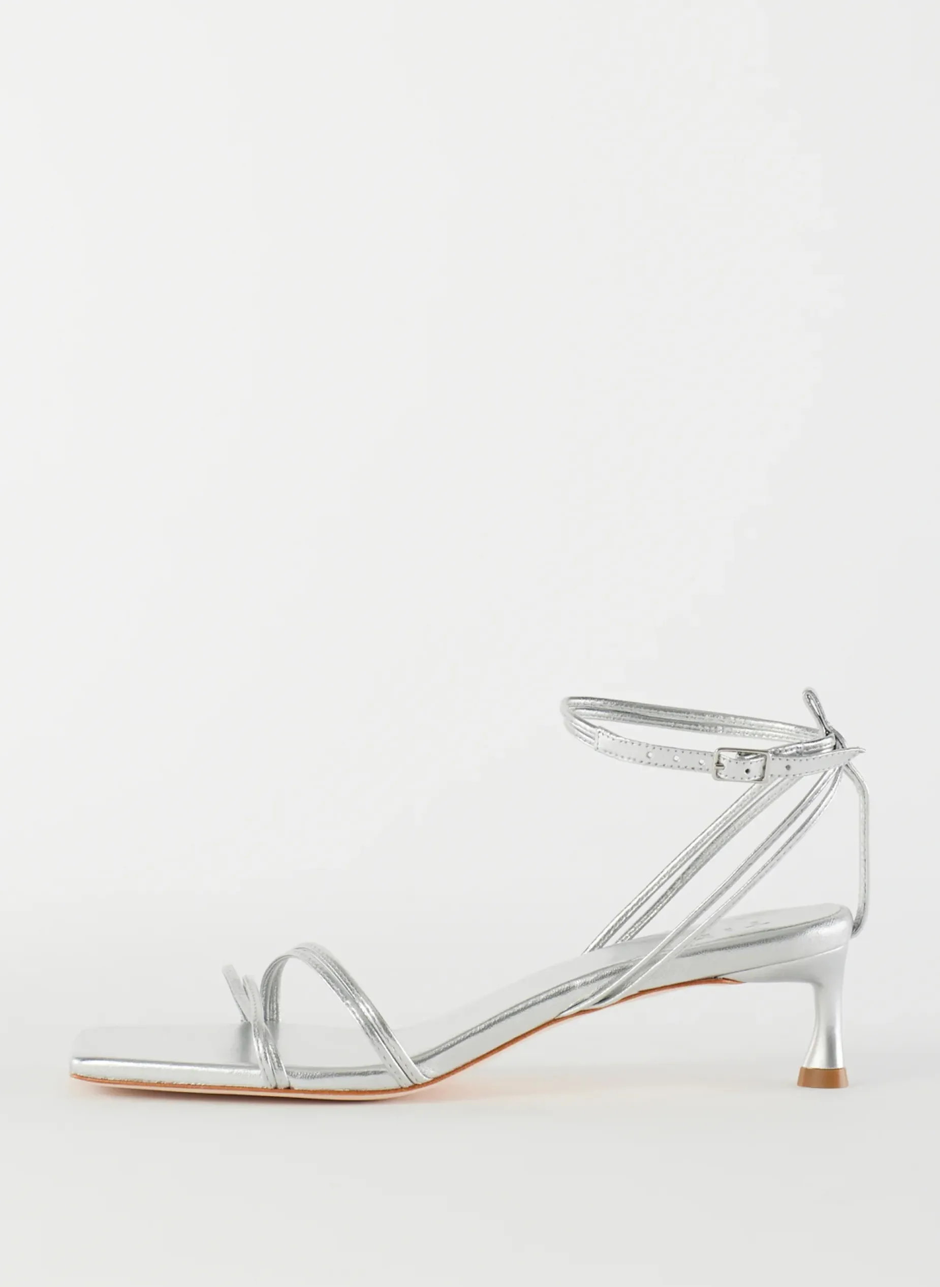 Heels|Sandals>Tibi Metallic Nappa Harper Sandal Silver