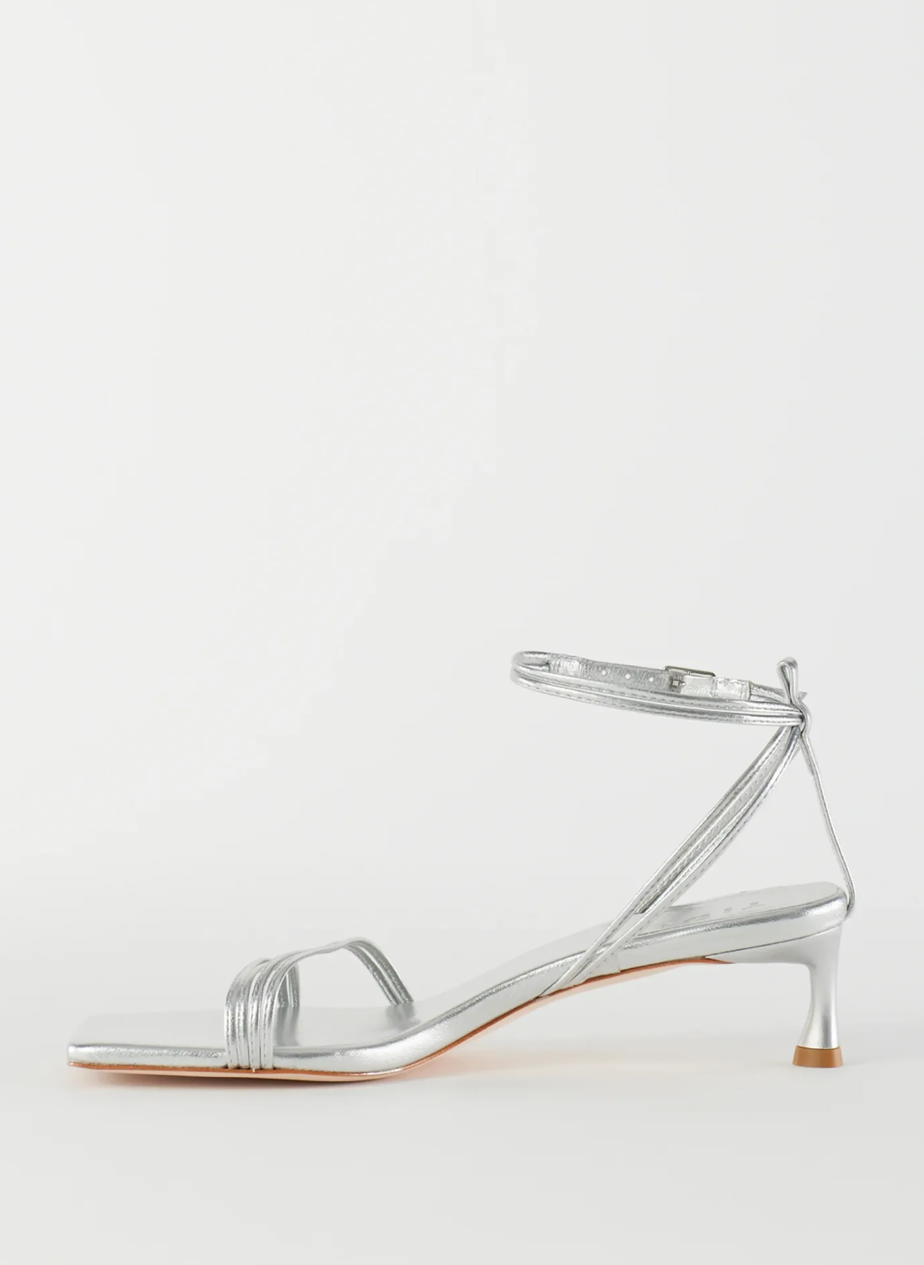 Heels|Sandals>Tibi Metallic Nappa Harper Sandal Silver