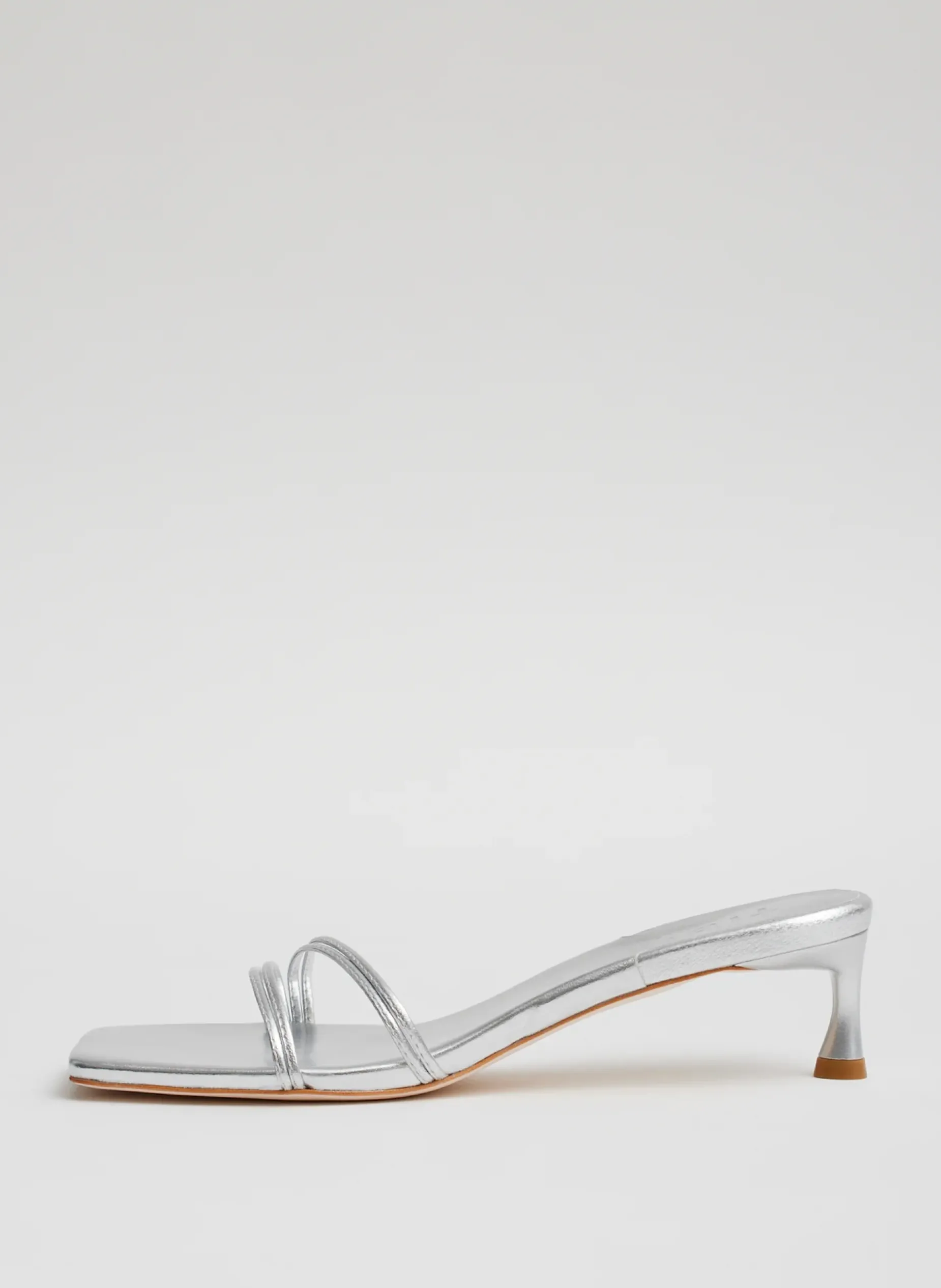 Heels|Sandals>Tibi Metallic Nappa Jim Sandal Silver