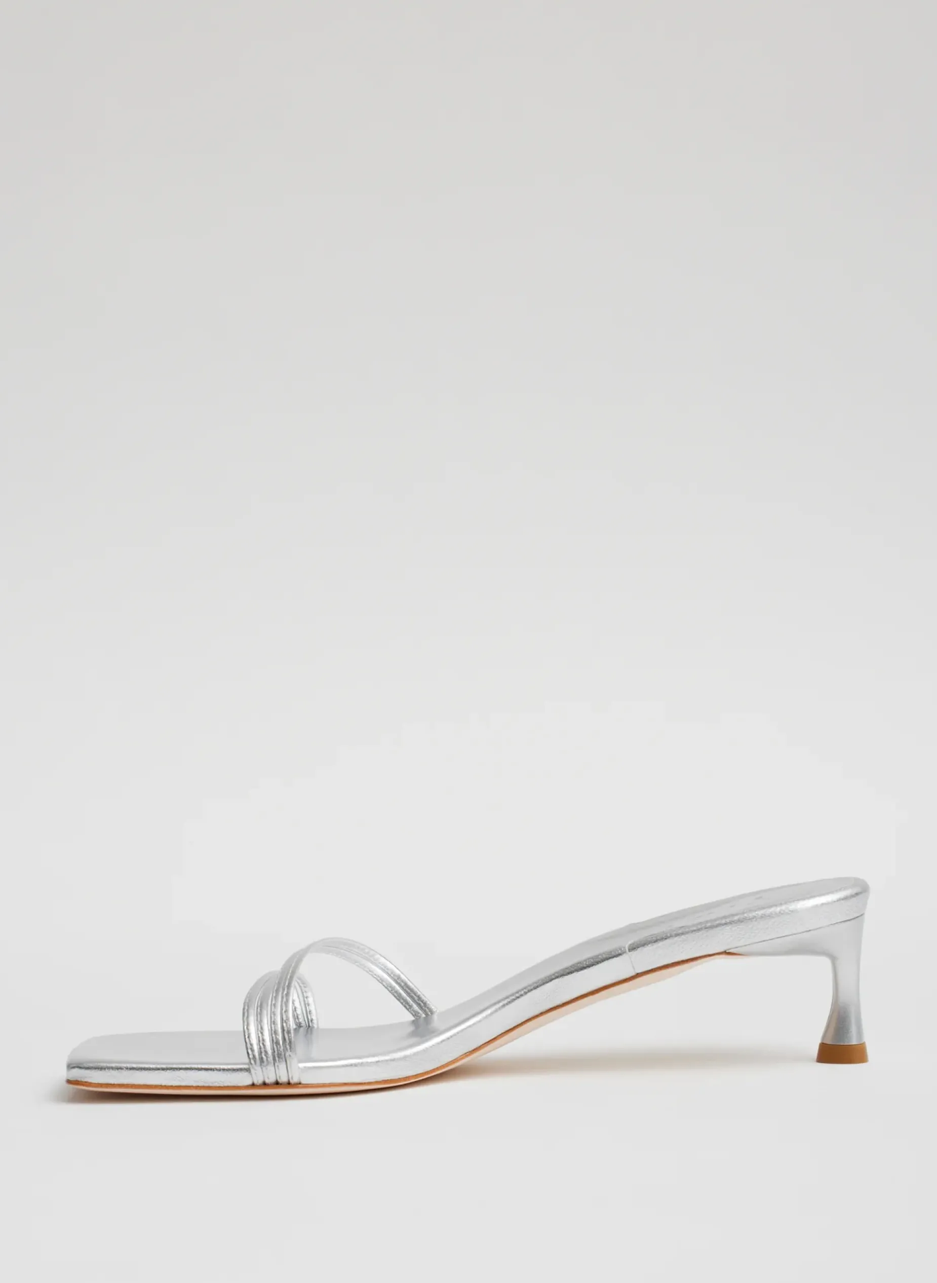 Heels|Sandals>Tibi Metallic Nappa Jim Sandal Silver