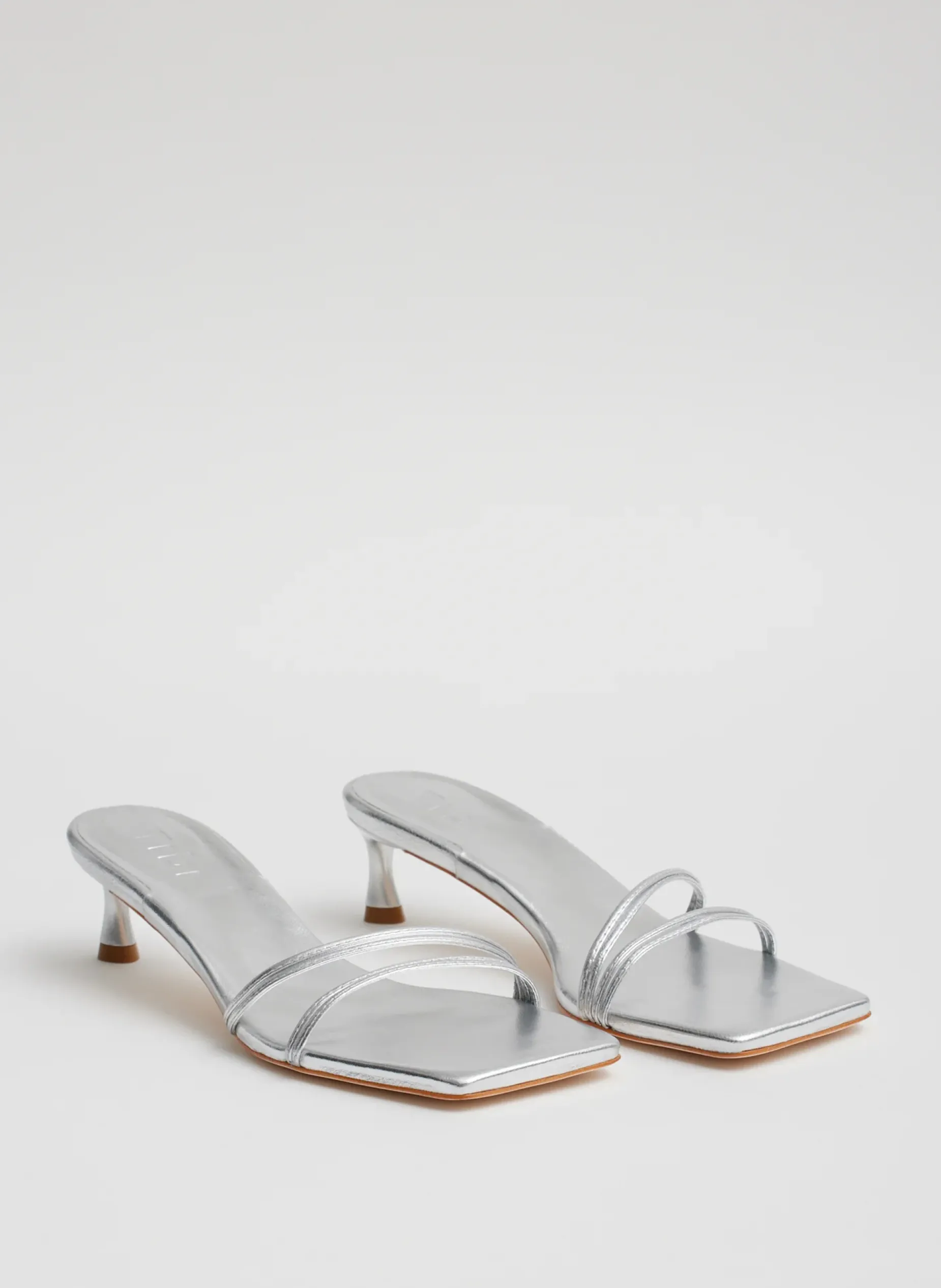 Heels|Sandals>Tibi Metallic Nappa Jim Sandal Silver
