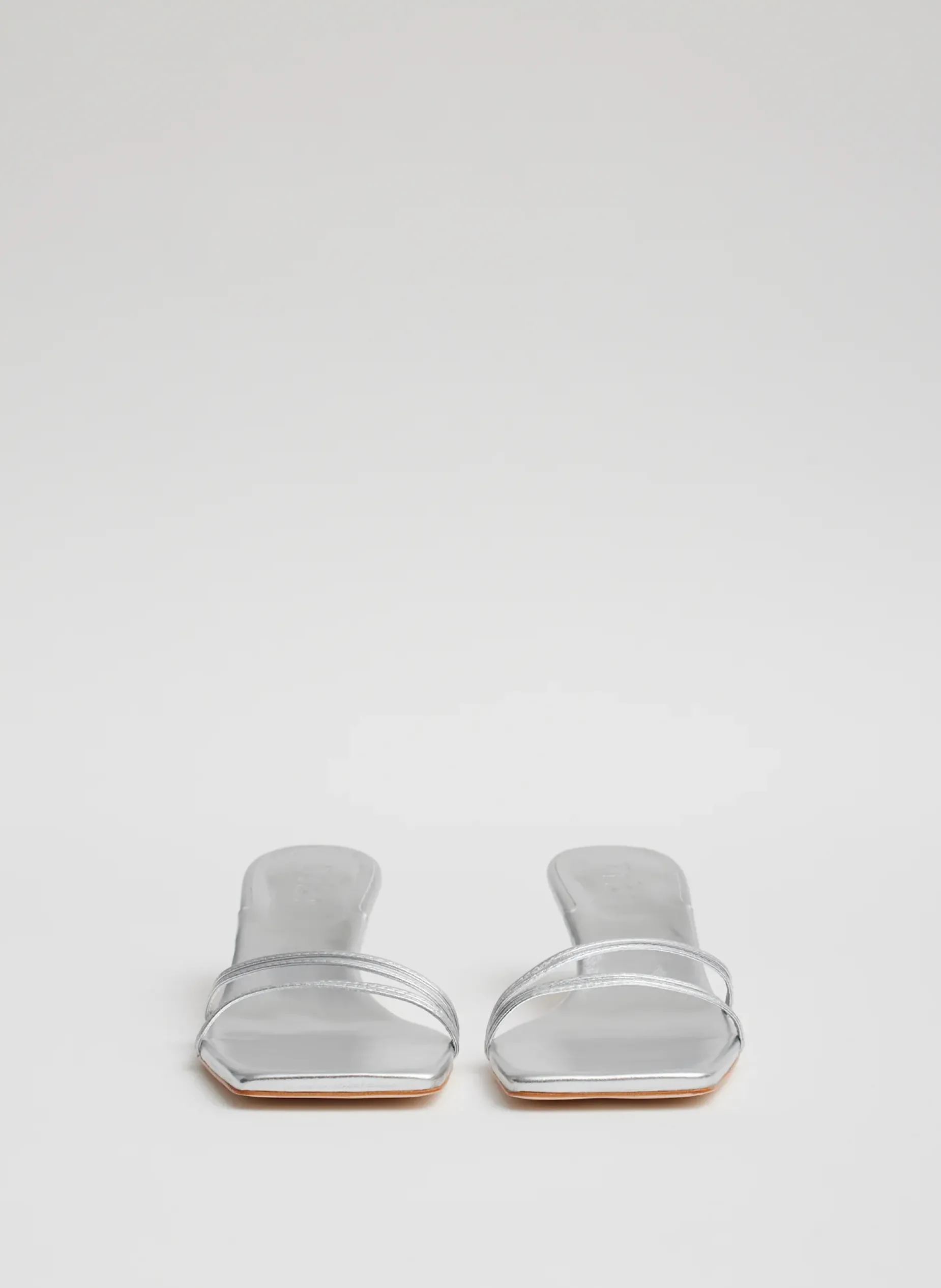 Heels|Sandals>Tibi Metallic Nappa Jim Sandal Silver