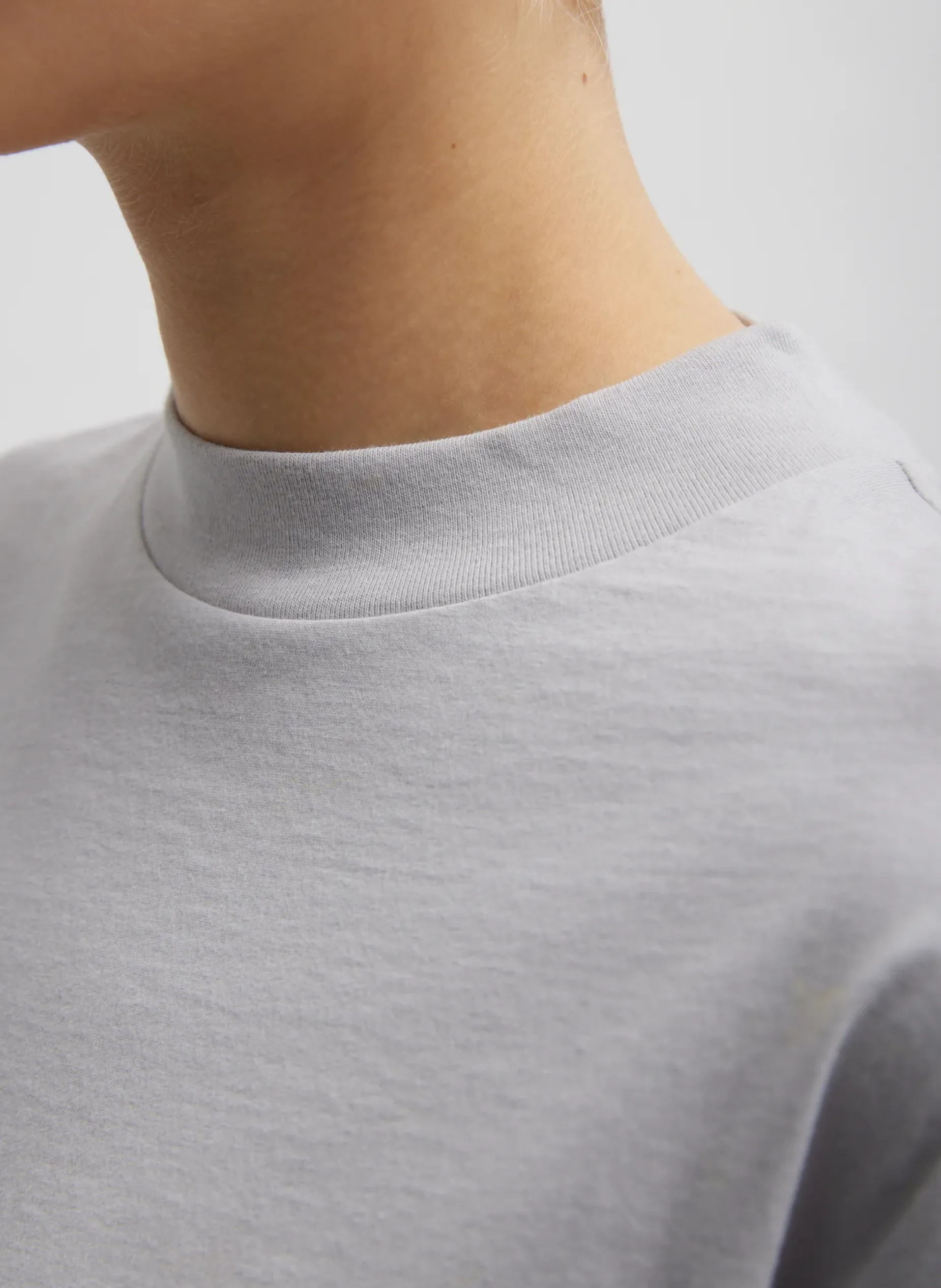 Tops|Fundamentals - WOFs>Tibi Mock Neck Unisex T-Shirt Greystone