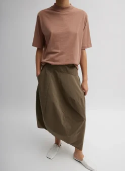 Tops|Fundamentals - WOFs>Tibi Mock Neck Unisex T-Shirt Butterscotch