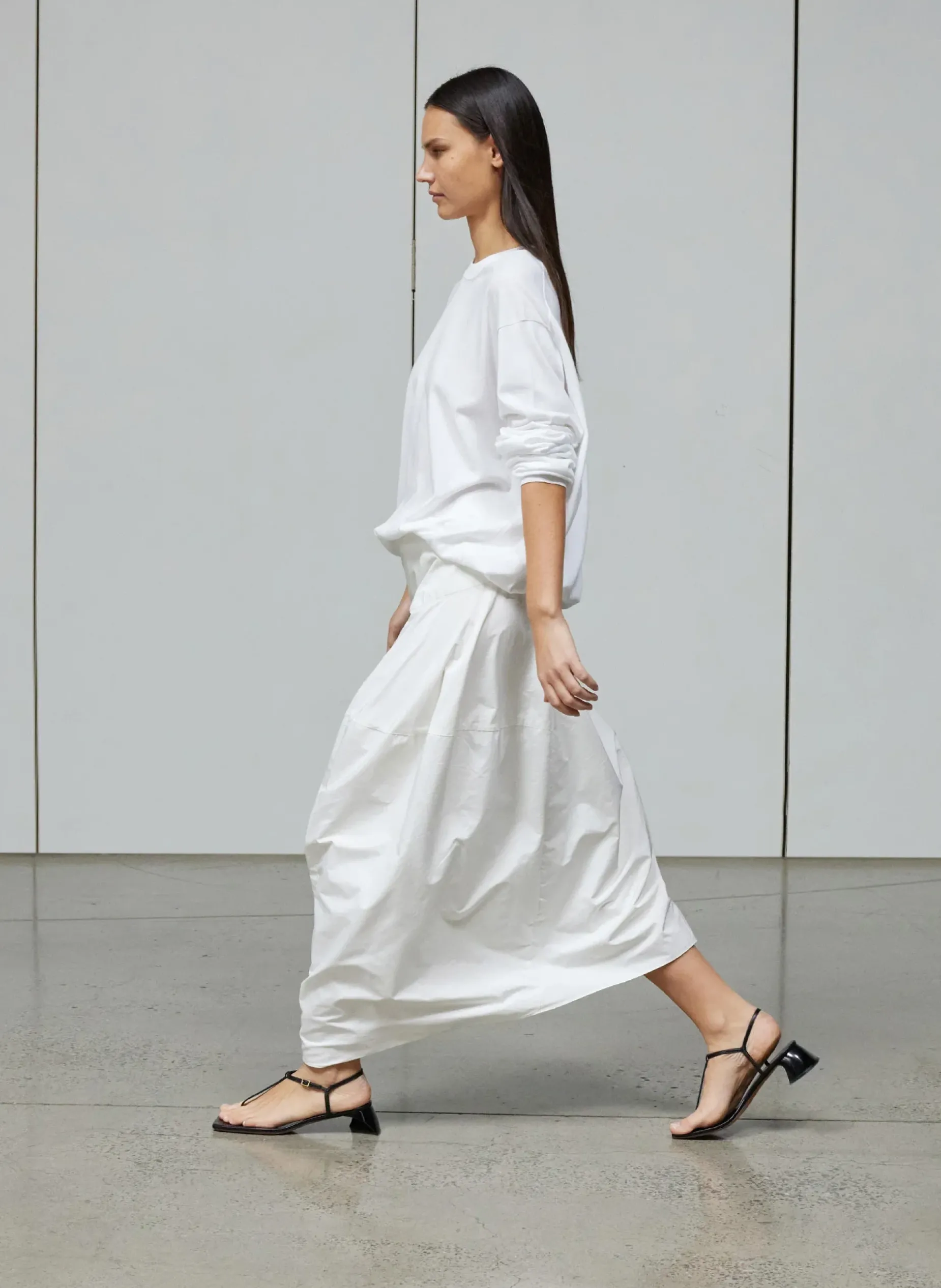 Skirts|Fundamentals - WOFs>Tibi Nylon Asymmetrical Balloon Skirt White