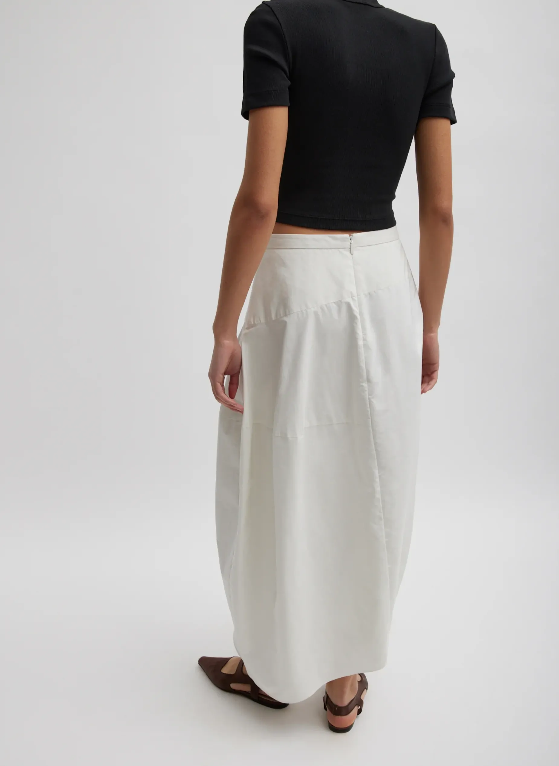 Skirts|Fundamentals - WOFs>Tibi Nylon Asymmetrical Balloon Skirt White