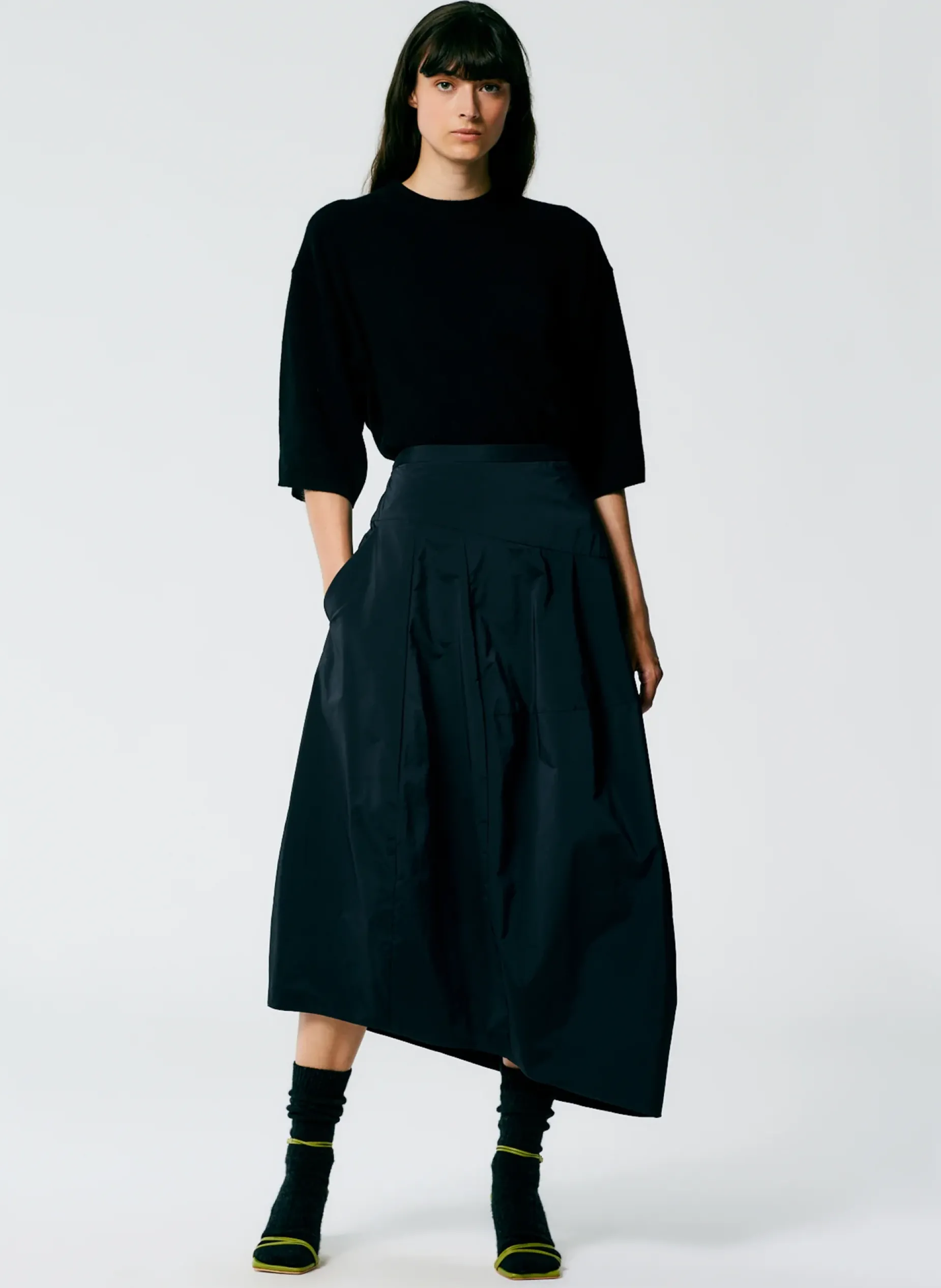 Skirts|Fundamentals - WOFs>Tibi Nylon Asymmetrical Balloon Skirt Navy